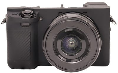 LISM-Cameratas Geschikt voor Sony Alpha A6400, A6300 en A6100, gemaakt van zacht siliconen - zwart.