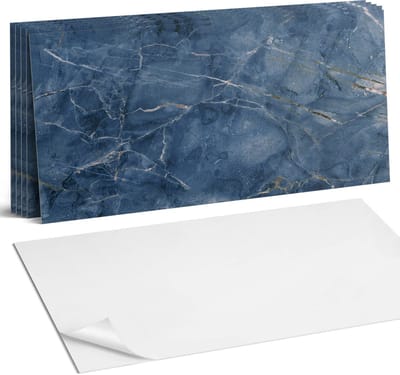 Coloray Plaktegels - Natuursteenpatroon Wandtegel Zelfklevend - 60 cm x 30 cm - Marine Plaktegels - 6 stuks - Rechthoek PVC Tegels - Plaktegels Keuken - Zelfklevende Vloertegels Badkamer - Vinyltegels Vloer Zelfklevend - Zelfklevende Wandtegels