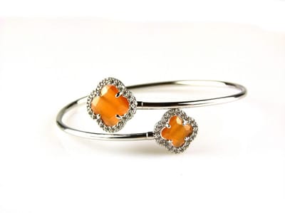 model toi et moi armband in zilver oranje