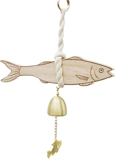 Houten Winkelbel - Deurbel Vis - Entree Decoratie - Handgemaakt Ontwerp - 20 x 10 x 5 cm