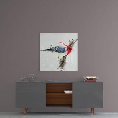 Insigne Glazen Schilderijen - Vogel Glasschilderij - 50x50 cm