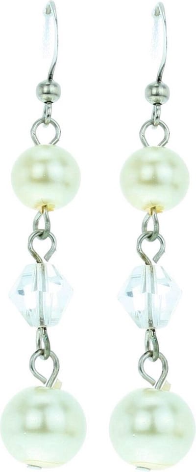 Behave - Dames pareloorhangers parelmoer retro chic - 5,5 cm