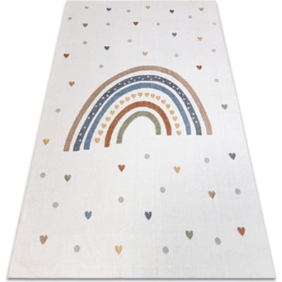 Kleden Rugsx Tapijt BONO 8302 Regenboog, harten crème/bruin 200x290 cm