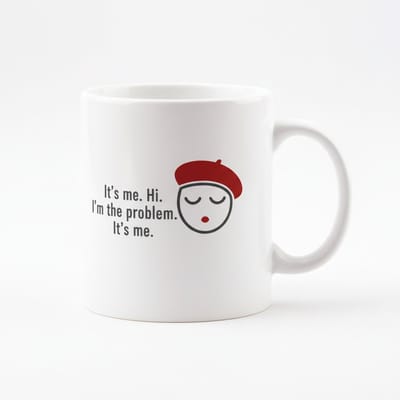 Grappige Tekst Mok “It’s Me, Hi, I’m the Problem” – Humoristische Witte Keramische Koffiemok 330 ml
