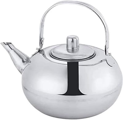 Waterkoker Roestvrijstaal - Theepot Kookplaat - Water Koken - Automatisch Fluit Signaal - 1.5 Liter - Blauw Zilver