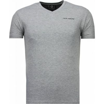 Basic Exclusieve V Neck - T-Shirt - Grijs