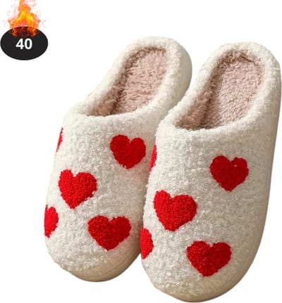 Nivard Warme Pantoffels - Sloffen - Slippers - Dames - Heren - Pluche - Maat 40 - Hart