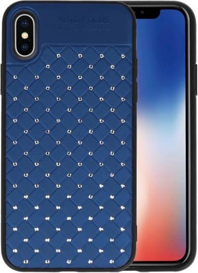 Witte Chique Hard Cases - Hoesje Geschikt voor iPhone X Blauw