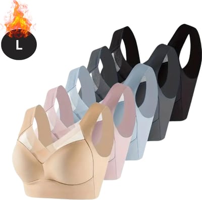 Bovista BH Set Zonder Beugel - Zonder Bandjes - Push-up Bh's - Comfort Beha - Comfortabel - Sterk - Dames - 5 Pack - Gemengd - Maat L