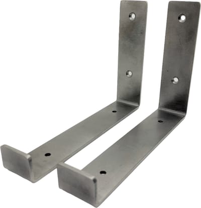 Maison DAM 2x Plankdrager L vorm up - Wandsteun – 20cm – Staal - Incl. bevestigingsmateriaal + schroefbit