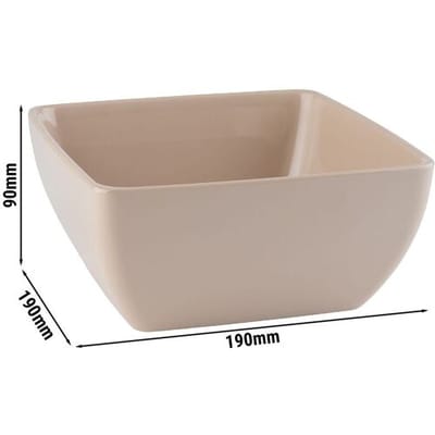 GGM Gastro (6 Stück) Schale - PURE - Melamin - 1,5 Liter - eckig - Beige
