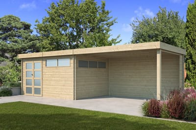 Woodlands Blokhut Modern met Overkapping 905 x 295 cm