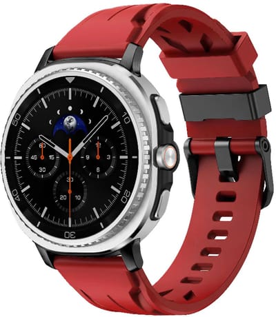 Strap-it race siliconen bandje smartwatchband geschikt voor Samsung Galaxy Watch 9 (40/44mm) / Watch 8 (40/44mm) / 8 Classic (46mm) - rood