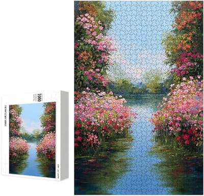 Puzzel 5000 stukjes - Klassieke legpuzzel - Ontspanning en decoratie - Premium lindehout - 181 x 105 cm - Bloem roze