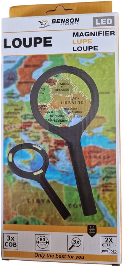 Loep - Vergrootglas - Magnifier - LED - verlichting - Leesloep - 3x Lensvergroting - 2 x batterij - vergrootglas voor volwassenen