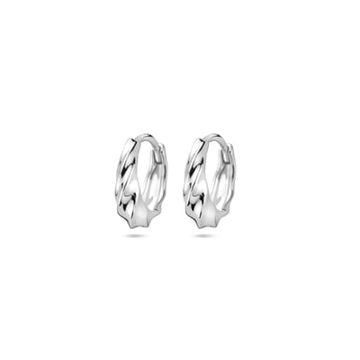 Yo&No Klapoorringen - Gedraaid - Sieraden Vrouw - Oorbellen - 13mm - Gerhodineerd - Zilver 925