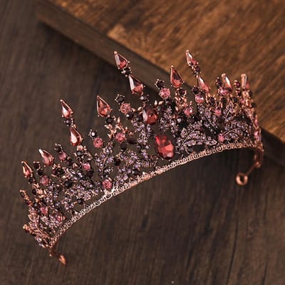 Nouvelle Couronne Baroque Européenne et Américaine pour Mariée Coiffure Couronne Style Rue Princesse Accessoires de Robe de Mariée brown