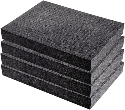 4 Stuks Grid Foam Cubes 400 x 300 x 50 mm voor Camera en Gereedschapskoffers - Schokbestendig Foam Inlay en Bescherming