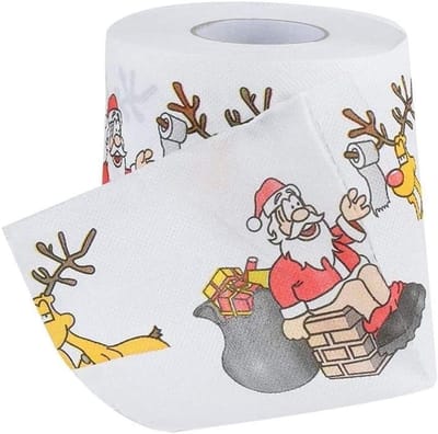 Kerst Toiletpapier - 2 Rollen Vrolijk en Leuk Voor Verjaardagsfeestjes en Feestdagen