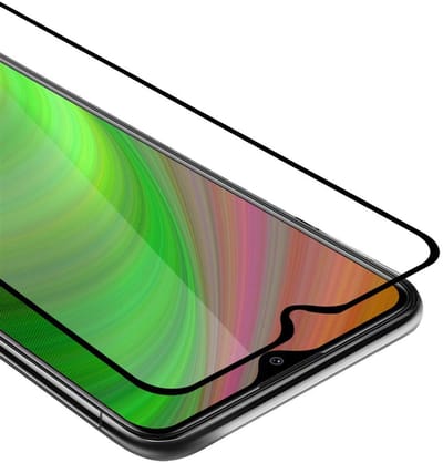 Cadorabo Screenprotector geschikt voor Xiaomi RedMi 8A Volledig scherm pantserfolie Beschermfolie in TRANSPARANT met ZWART - Gehard (Tempered) display beschermglas in 9H hardheid met 3D Touch
