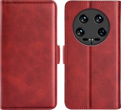 MobyDefend Hoesje - Geschikt voor Xiaomi 14 Ultra - Luxe Wallet Book Case (Sluiting Zijkant) - Rood