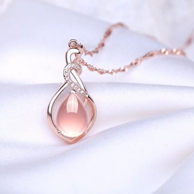 POMOiii Druppelvormige Prachtige Elegante Hanger Ketting Voor Vrouwen Charm Bruiloft Verloving Sleutelbeenkettinkje Vrouwelijke Cadeaus gray