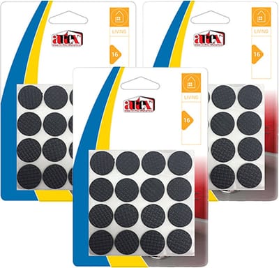 Artex Meubelviltjes/antislip - zwart - 48x - rubber - rond - 2,2 cm