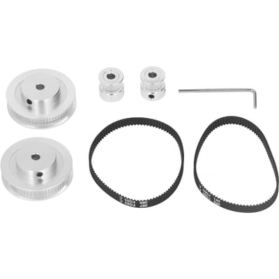 2 Set Synchroon Wiel GT2 Aluminiumlegering Timing Pulley met 2 Stuks Lengte 200mm Breedte 6mm Riem 8mm