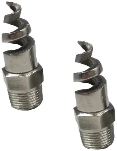 Dailygoods- Verstuiing Nozzle 2 Pack - Roestvrij Staal - Spiraalvormige Jet Cone - 60/170 Graden Straalhoek - Stofverwijdering - Compacte Sproeiers - Sproeier
