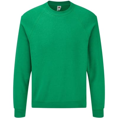 Fruit Of The Loom Unisex Raglan Mouwen Belcoro® Sweatshirt (Heather Groen)
