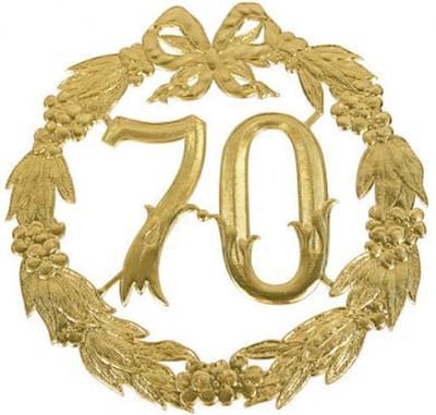 Hulde deco lauwerkrans goud 70