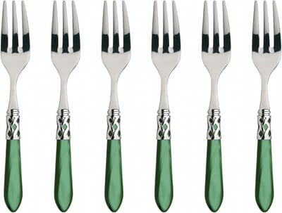 Taartvorkjes Set - Dessert Vorken - Gebak Serveren - Roestvrij Staal - 21 cm - Groen