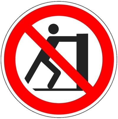 Duwen verboden bord - kunststof - P017 300 mm