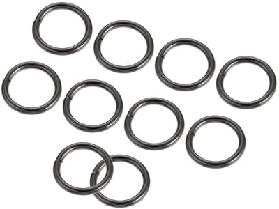 Ronde Niet-Gelaste Metalen Ringen voor Handtassen en Riemen - 10 x 1.6 mm, Donkergrijs, Duurzaam en Sterk