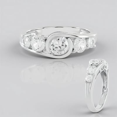 Cavill - Zilveren Ring met Cambodjaanse Zirkonia 1,575 ct - 925 Sterling Zilver - Handgemaakt Elegant Rond Slijpsel - Damesring Tijdloos & Luxe