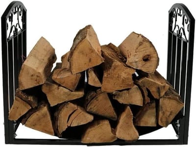 Brandhoutrek Medium - Houtopslag Houder - Droog Hout Opslaan - Zware Stalen Constructie - 60x35x40cm - Zwart