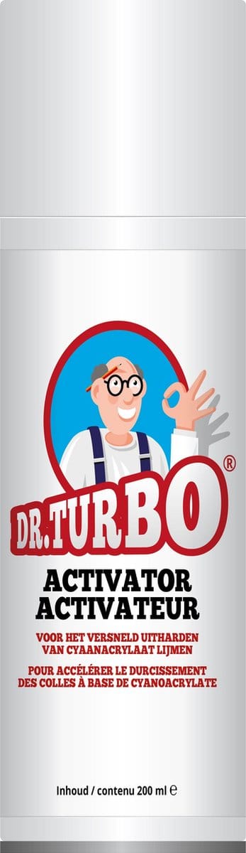 Dr. Turbo Secondelijm Activator  - voor het snel uitharden van Cyanoacrylaatlijm - 200 mL