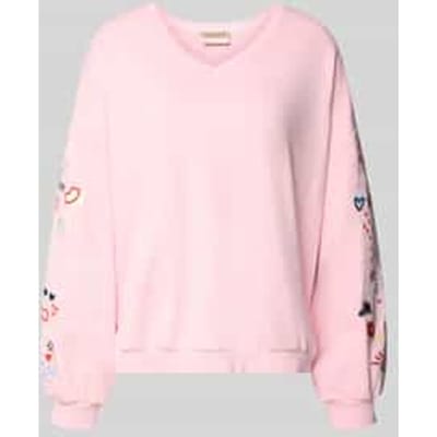 oversized fit sweatshirt met V-hals