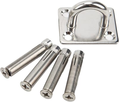Hangmat Ophanger - Schommel Beugel - Yoga Binnen - Roestvrij Staal - 250 Kg Capaciteit - Zilver