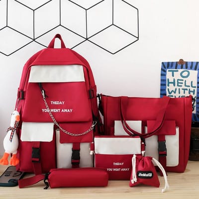 Jongens Middelbare Scholieren  Meisjes Junior Middelbare Scholieren  Basisschoolleerlingen  Contrasterende Kleur Grote Capaciteit Rugzak red