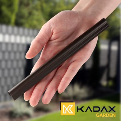 KADAX Klemrails voor zichtwerende strips, bevestigingsclips van kunststof, klemstrips, clips voor hekfolie, eindclips (2-delige set, donkerbruin)