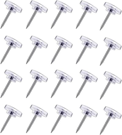 Duidelijke Prikkers - Platte Spelden - Documenten Bevestigen - Stevige Plastic Kop - 150 Stuks - Transparant
