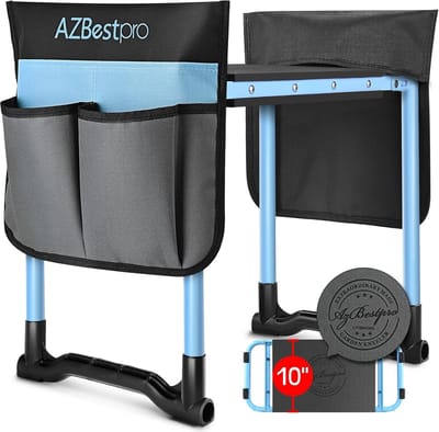 Garden Kneeler Seat, Foldable Heavy Duty Garden Stool - 2024 Upgraded Widened to 10 inches Stable Wear-resistant Prevent Knee and Back Pain, Bench High-End 2 Large Tool Bags Gift