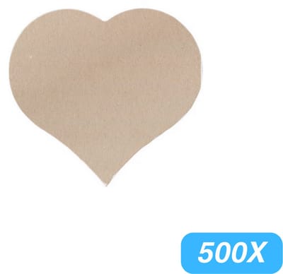 Stickers - "Kraft / Bruin Hart" - 500 Stuks - 30mm x 25mm - Etiket - Sluitzegel - Etiketten - Sluitstickers - Bruin - Hart
