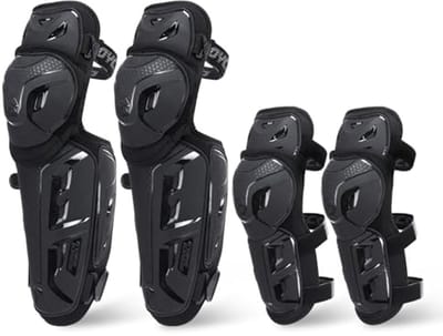 Motorfiets Knie Scheenbeschermer Pads - 2 in 1 Verstelbare Anti-Slip Bescherming voor Motocross en Racing