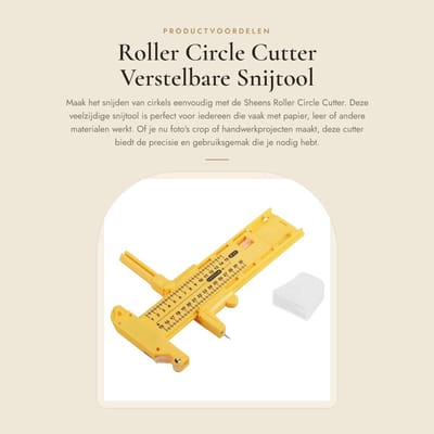 Dailygoods- Cirkelzaag - Verstelbaar - Snijgereedschap - Plastic - Inclusief beschermhoes - Ideaal voor papier en leer - Compass Cutter