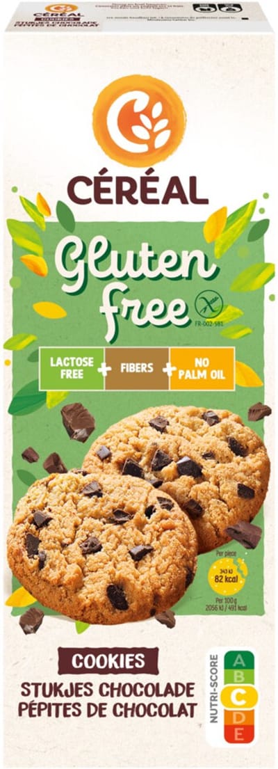 Céréal Cookies Stukjes Chocolade Glutenvrij & Lactosevrij - 3 x 150 gr - Voordeelverpakking