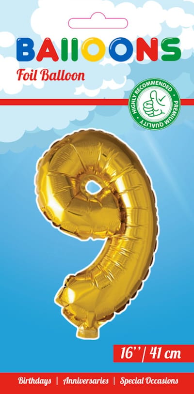 Folieballon 16" nmr. 9 - Goud