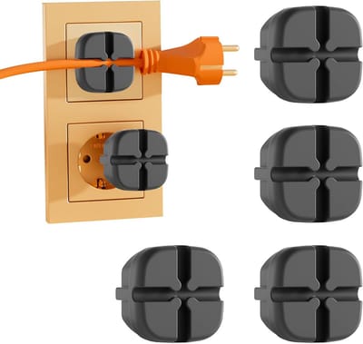 Stopcontactbeschermers - Stekkerhoes Kabelhouder - Veiligheid in Huis - Stof- en Spatwaterdicht - 4 Stuks - Zwart