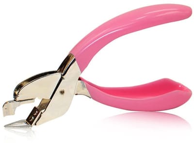 Dailygoods- Nietjesverwijderaar Ergonomisch Ontwerp - Stalen/Plastic - Kantoor/School/Huis - Geschikt voor 20 Nietjes - Lichtgewicht - Blauw/Pink - Nietjesontbinder